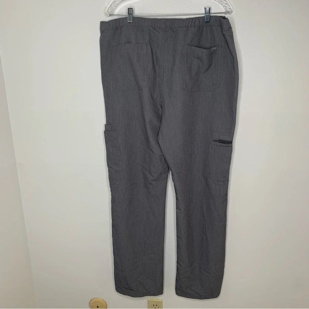Figs dark grey cargo straight leg scrub pants